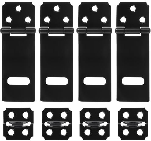 Confezione da 4 lucchetti neri da 7,6 cm, chiusura di sicurezza Packlock per porte scorrevoli, serrature per cancelli, per casa, cortile, giardino, recinzione in legno