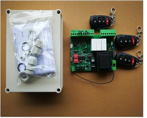 KONGMM Moteur de Portail Coulissant Ouvre-Porte de Garage Coulissant 220vac, opérateur de Moteur, Circuit imprimé NC, contrôleur de Carte électronique for ouvre-Porte Automatique(Kit 3)