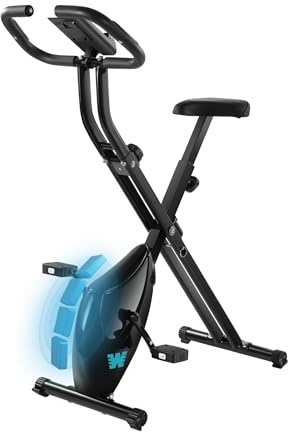 BARWING Folding Exercise Bike Stationary Bikes for Home，3 in 1Exercise Bikes for Seniors, Indoor Workout Bike Cycling Bike with 16-Level Adjustable Resistance,330LB Capacity(Black)