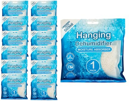 County Sales Limited 12 x Hanging Dehumidifier Moisture Absorber, 500ml Capacity - Wardrobe - Caravan
