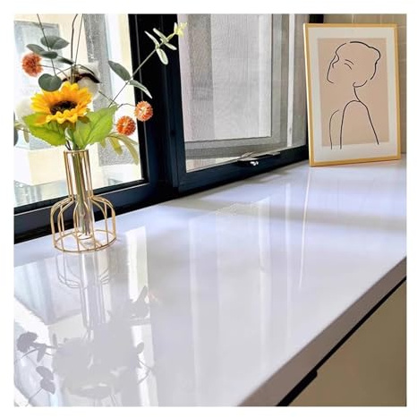 LXBAMKEA Personalizable Protector De AlféIzar Ventana, Cortable Panel Protector De Alféizar Impermeable Compuesto De PVC Decoración Acrílica Alfeizar Ventana Cubiertas para Casa Oficina Cocina