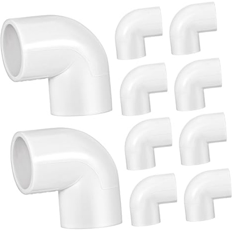 HEMOTON Raccordi a Gomito 90 Gradi in Pvc per Tubi Dell’acqua, Connettori ad Angolo Retto per Impianti Idraulici, Set da 10 Pezzi di Raccordi per Tubi in Plastica Durevoli e Resistenti