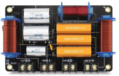 Uxsjakjsd Splitter Audio Crossover A 3 unità da 800W Ad Alta Potenza per Palcoscenico e Home Theater 900Hz/3600Hz
