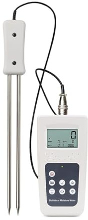 Medidor de humedad de heno, pantalla LCD, herramienta de medición de paja de heno comprimida for paja, salvado, forraje, hierba, prueba de fibra Pruebas confiables