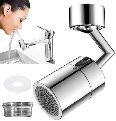 Wasserhahn Aufsatz Schwenkbar 360° Drehbarer Wasserhahn Anschluss | mit 2 Sprühfunktion Wassersparer Schwenkbarer Verlängerung Küche Faucet Extender Geeignet für Bad und Küche