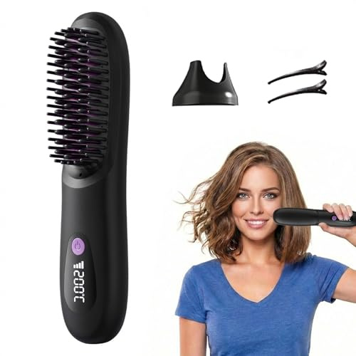 Cefryna Stylingbürste für Kurzes Haar, Clinora Glättbürste mit Neuen 3px-Keramik-Borsten, Schnelles, Präzises Styling, Lang Anhaltendes Volumen, Tragbares Design