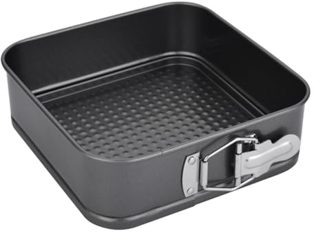 LUPATDY 26 cm fyrkantig fjäderform Ø 26 cm, bakform med non-stick beläggning, 1 st tårtform, kakform, 26 cm kvadratisk, gör-det-själv kakplåt, kakform bakredskap, set, kakformar