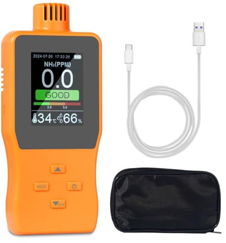 susaa Detectores de Gas Amoníaco NH3 Analizadores de Gas Medidor de Alarma Dispositivo Digital Detectores de Fugas de Gas 0-100PPM