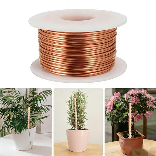 20M Kupferdraht, Ø1mm, Electroculture Gardening Kupferdraht, Basteldraht, Schmuckdraht,99,9% Reiner Kupferdraht 16 Gauge Blanker Copper Wire Blanker für Garten, Pflanzen und Gemüseanbau