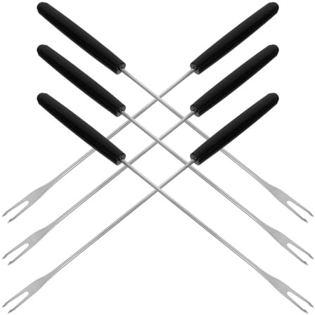 ULTECHNOVO 6stücke Teiliges Fonduegabel Edelstahl mit Langem Ergonomischem Griff Vielseitig für Käsefondue Schokoladenbrunnen Dessertspieße Marshmallows Obst und Grillgenuss