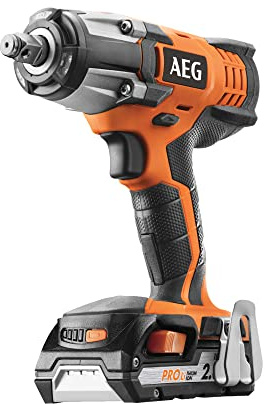 AEG - Boulonneuse à Chocs Sans Fil - Couple 360 Nm - Moteur Quadripolaire - Système Batterie Pro18V - Inclus 2 Batteries 4 Ah, Chargeur et Adaptateur - BSS18C12Z LI-402C