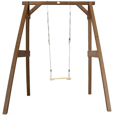 AXI Einzelschaukel mit Gestell aus FSC Holz in Braun | Einzelschaukel mit Gestell für Kinder/Kinderschaukel | Schaukelgestell für den Garten