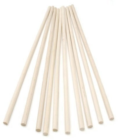 Pack of 5 of 12mm Diameter Dowel Sticks Hardwood 30cm Long