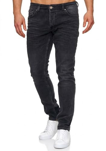 Tazzio Jeans Herren Slim Fit Stretch Jeanshose Hose Denim 16533 (34/32, Schwarz)
