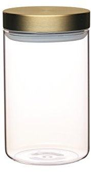 MasterClass Tarro de cristal hermético con tapa de latón, transparente, 1 L (1,75 pts)