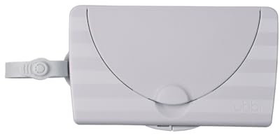 Ubbi On-the-Go Baby Wipes Dispenser, Portable Wipes Container for Travel, Nappy Bag Accessory Must Have for Newborns, Reusable Wipes Holder, Grey