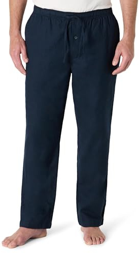 Amazon Essentials Men's Pyjamasbyxa i flanell (finns i Big & Tall), Marinblå, XL