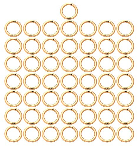 BIKICOCO 2 cm Hebillas de bucle redondo con conector de monedero con junta tórica de metal, sin soldar, para bolsos, Dorado claro, 50 piezas