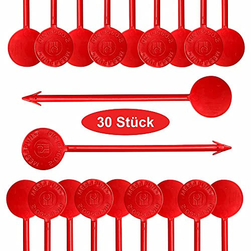 intervisio Estrichmesspunkte, 30 Stück, Flexibel, Estrich-Messpunkt mit Widerhaken Messpunkte, Estrichmesspunkt zur Einrichtung einer Messstelle