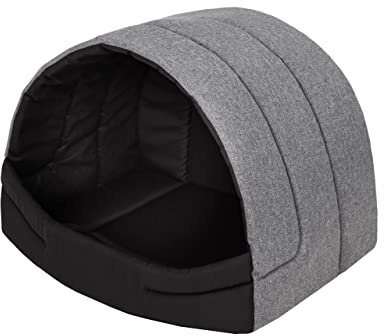 Hundkoja hundgrotta hundbädd hundhus kattgrotta sovplats M – 50 x 38 cm grå