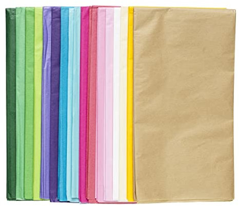 Panduro Mehrfarbiges Seidenpapier-Set in Frühlingsfarben; Für Kunst, Dekoration, Basteln, Verpackung usw.; 68 Blatt; Größe: 50 x 70 cm