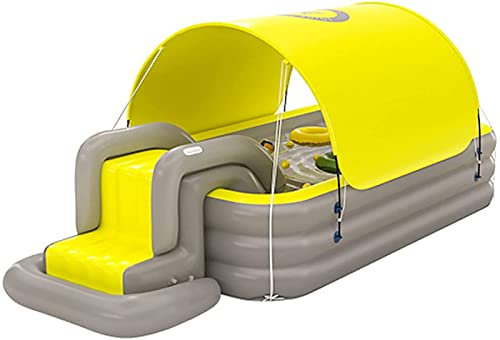 Centro Juegos Hinchable Piscina Infantil Centro Juegos Juguetes Piscina para Bebés Extra Grandes para Interiores y Exteriores Niños Niñas A Partir 3 Años,Yellow-2.6M