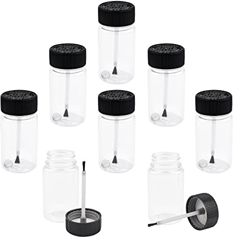 CRAFFANCY Flaconi Trasparenti per ritocchi di Vernice, 8 Pezzi, in plastica, con Pennello e Sfera di miscelazione, applicatore, per Auto, Parete e Hobby, 60 ml