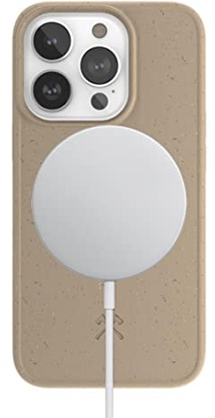 Woodcessories - Magnetische Handyhülle iPhone 14 Pro kompatibel mit MagSafe, Hülle mit Magnet, beige - Plastikfrei, nachhaltig