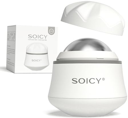 Eisroller für Gesicht und Augen Körper, Gesichts-Eisroller 360 ° drehbarer Edelstahlkugel Gesichtsmassagegerät Fitness Cryosphäre für reduziert Schwellungen, Rötungen und Schmerzen, Schönheit