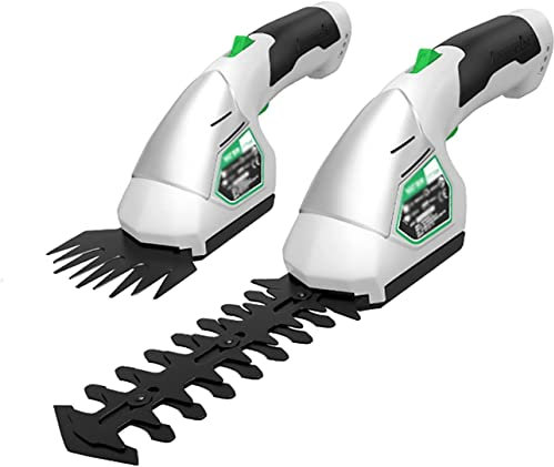 Taille-haie et cisaille à Gazon sans Fil 7,2 V 2 en 1 avec Batterie Lithium-ION 1500 mAh, 2 Lames interchangeables, léger, Coupe-Bordure de Jardin, sécateur, Bordure et karité pour arbustes
