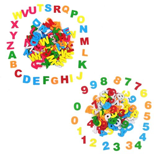EULAPGOE Buchstaben Aufkleber,200 Stück Moosgummi Buchstaben Selbstklebend, Schaumstoff Buchstaben Aufkleber, Zahlen Aufkleber Alphabet Stern Herz Deko für Schulkind Schulanfang Einschulung