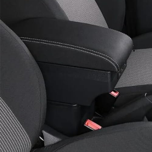 NATWEE Accesorios De Coche Compatible con Seat para Ibiza 6J para Ibiza 6L Caja De Almacenamiento Central Reposabrazos con Portavasos Cenicero USB Reposabrazos De Coche(3)