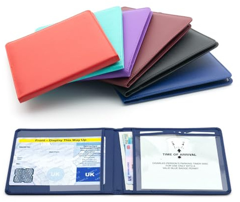 CKB LTD Ausweishalter für Behinderte, für Auto, blaues Ausweis, weiches PU-Leder, Schutz für Behinderte, Parkausweis, Schutzhülle (blau)