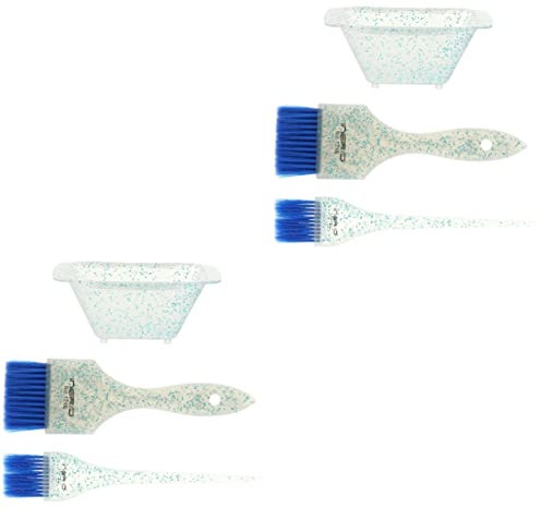 Ipetboom 2 Sätze Haar färbemittel Zubehör Haarfärbemittel Highlight-Haarfärbepinsel Färbepinsel-Rührschüssel blaue haarfarbe werkzeug Haar-Highlighting-Pinsel Friseurbedarf einseitig Bürste