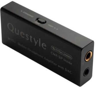 QueStyle M15i Headphone Amplifier Portable DAC USB DAC Amp with Dual-Jack, Portable Headphone Amp - Apple MFi Certified, Hi-Res DAC - Low Noise, for iOS/Android/PC