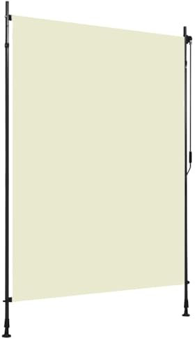 Ailgely Außenrollo Senkrechtmarkise 150 x 270 cm, aussenrollo Wetterfest Windschutz Sichtschutz, Vertikalmarkise für Balkon & Terrasse Creme