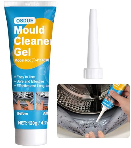 OSDUE Mould Remover Gel, 120g Large Capacity Mildew Removal, Deep Mould Cleaner Gel, Household Black Mould Remover Gel for Bathroom Toilet Washing Machine Seal Kitchen Sink Grout Tile Stain