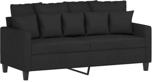 Willood 2-Sitzer-Sofa Schwarz 140 cm Stoff,Geeignet für Schlafzimmer, Gästesofas, Sesselsofas