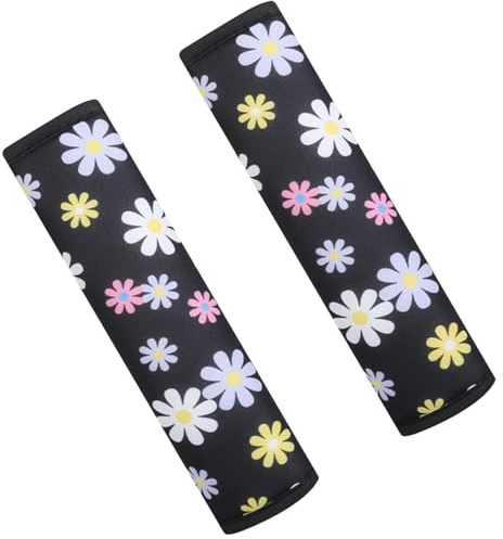 2PCS Daisy Seat Belt Covers, Soft Seat Belt Shoulder Pads Protector for Car, Comfortable & Breathable Belt Padding for Adults and Kids (6.5x23cm)