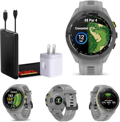 Garmin Approach S70 42MM GPS Golf Fitness Tracker Premium Smartwatch per Uomo, Leggero Display Touchscreen AMOLED da 1,2 pollici e 42000 corsi precaricati -Grigio- Garmin Orologi da uomo