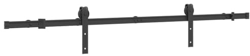 vidaXL Kit de herrajes para puertas correderas acero negro 183 cm