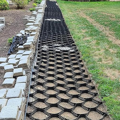Schottergitter Schotterbodengitter, For Landschaftsbau, Parkplatz-Kies-Bodengitter, HDPE-Geozellengitter for Garten-Hof-Schuppenbasis, Länge 1 bis 10 m, Einfahrts-Kiesgitter(6m x 9m (19.5ft x 30ft))