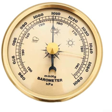babominimer Stazione meteorologica analogica,Barometro da 70 mm,Stazione meteorologica per uso interno ed esterno,Manometro barometro domestico,Barometro regolabile calibrato