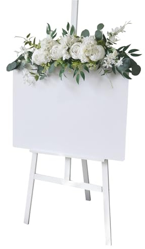 Panneau de bienvenue de mariage avec fleurs artificielles, décoration pour mariage, fête, réception, centre de table