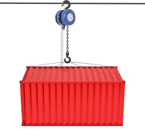 soudesileim 1T polipastos de cadena manuales con bloqueo anti-inversa, gancho giratorio de 360°, cubierta de cubierta, longitud de la cadena 3 m, polipasto de palanca, cable de trinquete para