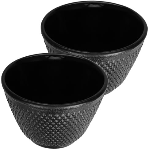 PRETYZOOM Lot De 2 Tasses à Thé En Fonte 120 Ml Coupe Japonaise Solide Isolation Thermique Usage Quotidien