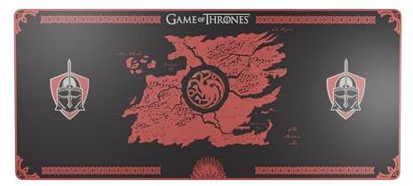 Lexip x Warner Game of Thrones - Tapis de Souris Flexible XXL, Édition Targaryen, Noir (90x40cm)