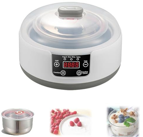 Macchina Yogurtiera Probiotica 1.2l Elettrica Automatica con Controllo Temperatura Costante 36h, Display LED Digitale E Timer Regolabile, Sana Macchina Yogurtiera Fatta in Casa per Uso Domestico