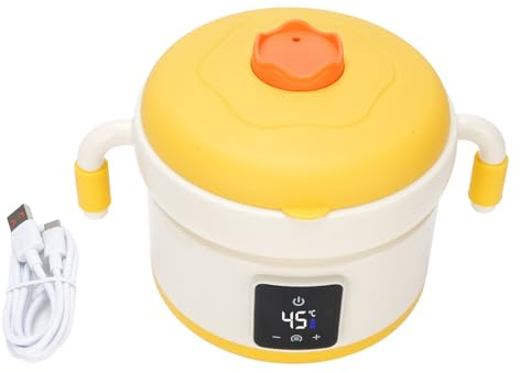 Mumusuki Box da Pranzo Elettrico, USB Ricaricabile Ricaricabile 316 in Acciaio Inossidabile Inossidabile per Alimentazione da Bambino Riscaldato Riscaldatore Elettrico Portatile per