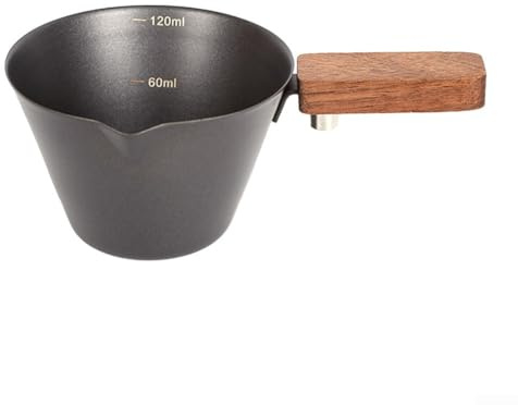 Misurino da caffè in acciaio inox con scala per 120 ml, perfetto per gli amanti dell'espresso (colore nero)